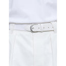 Woven Belt In Cotton And Leather - White