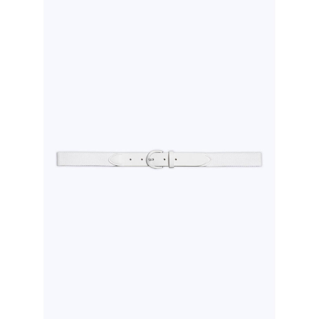 Fursac - Woven Belt in Cotton and Leather - White