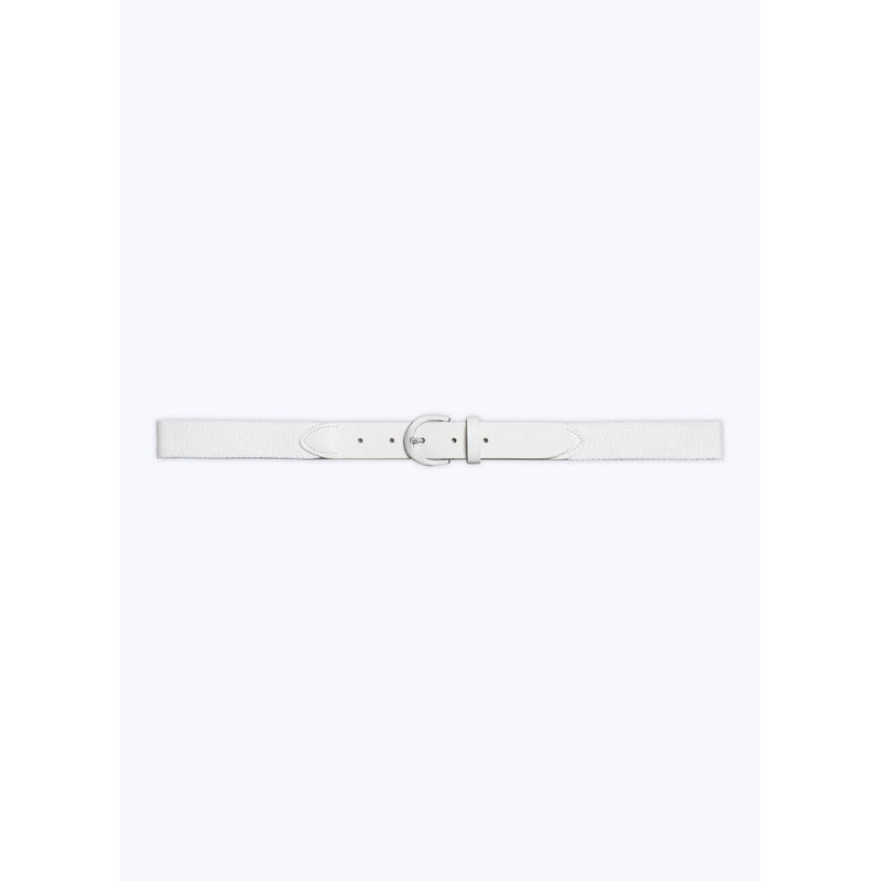 Woven Belt In Cotton And Leather - White