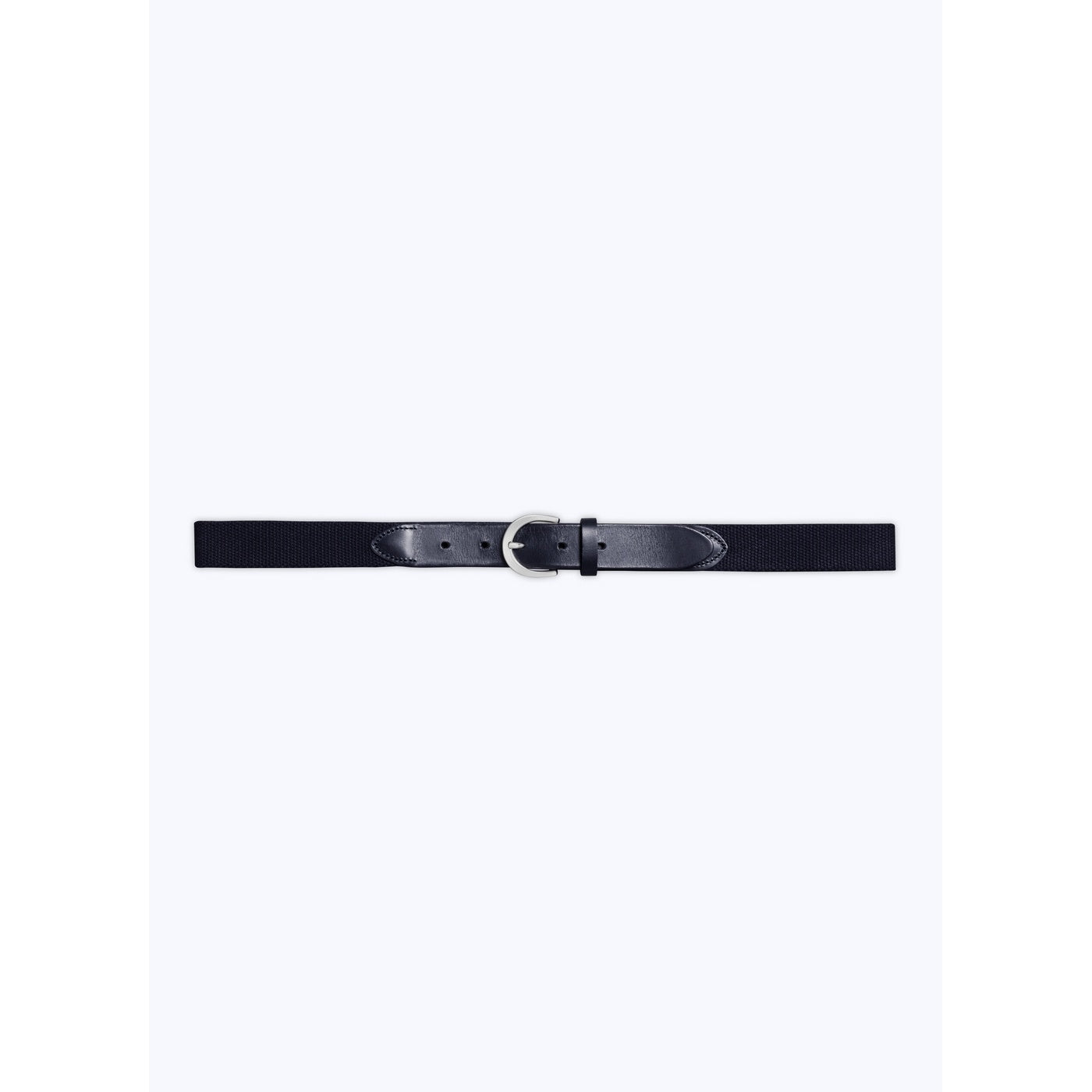 Fursac - Woven Cotton and Leather Belt - Navy Blue