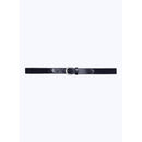 Ceinture Tissée En Coton Et Cuir - Bleu Marine