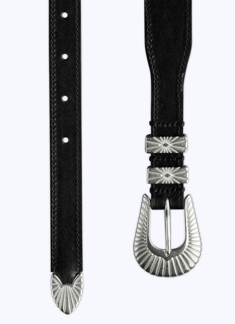 Fursac - Ceinture Western En Cuir - Noir