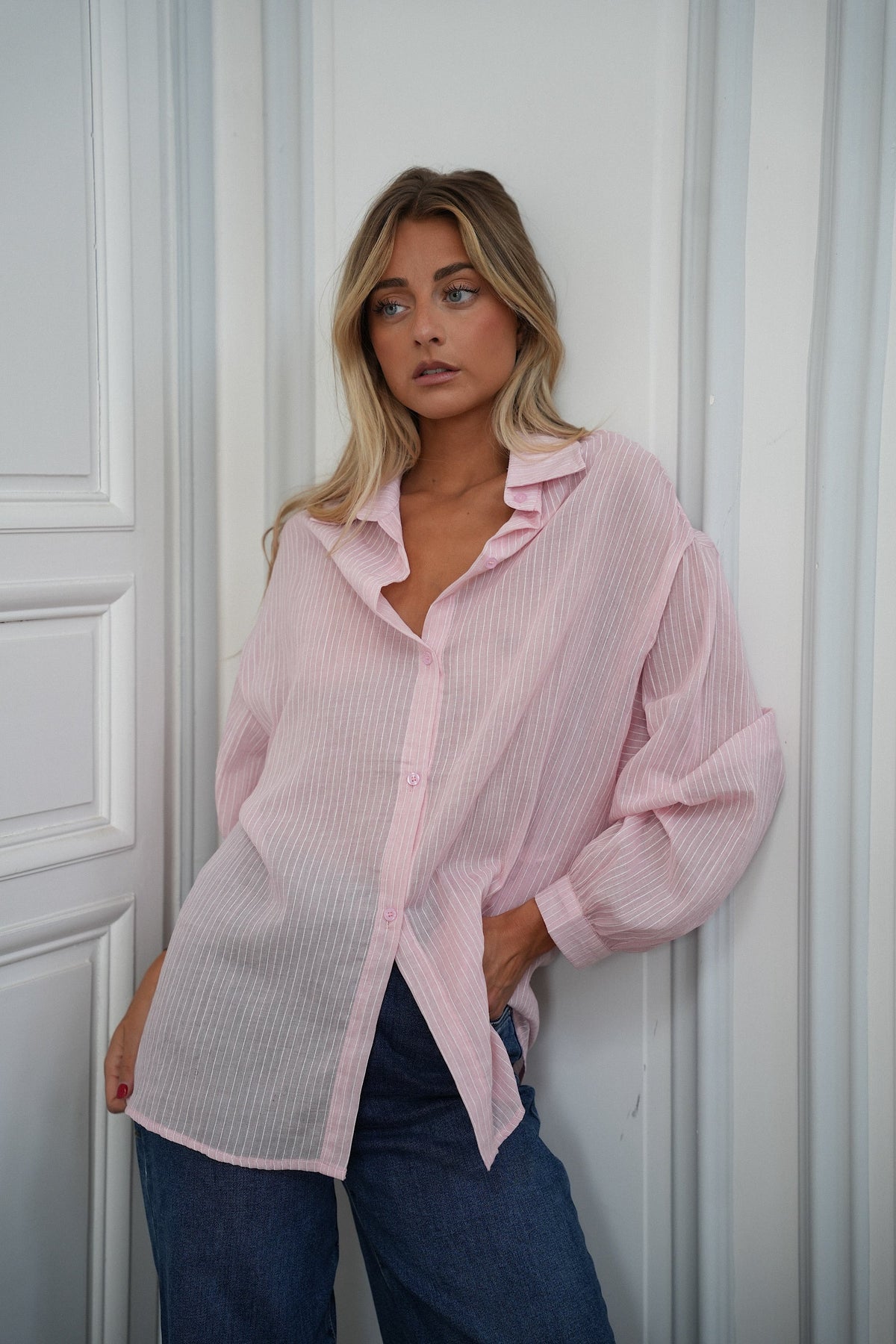 Sellia Striped Shirt - Pink