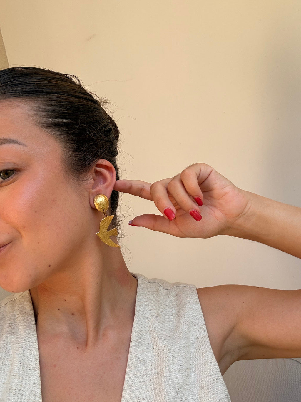 Vintage Earrings - Gold-Tone Birds