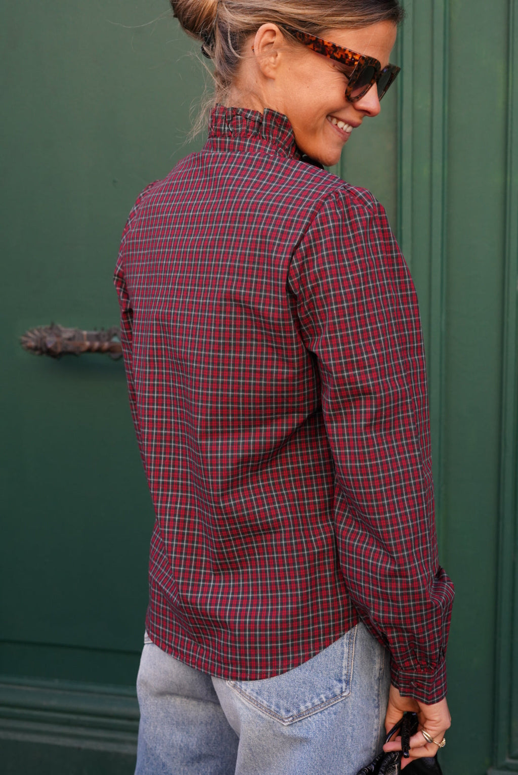 Philippine Checkered Blouse Red/Dark Green