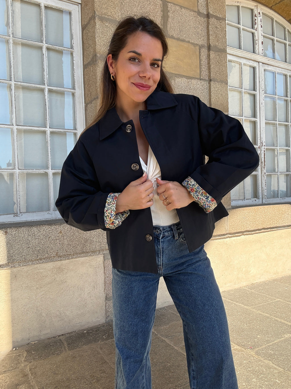 Chaqueta trench Liberty de algodón marino Edith