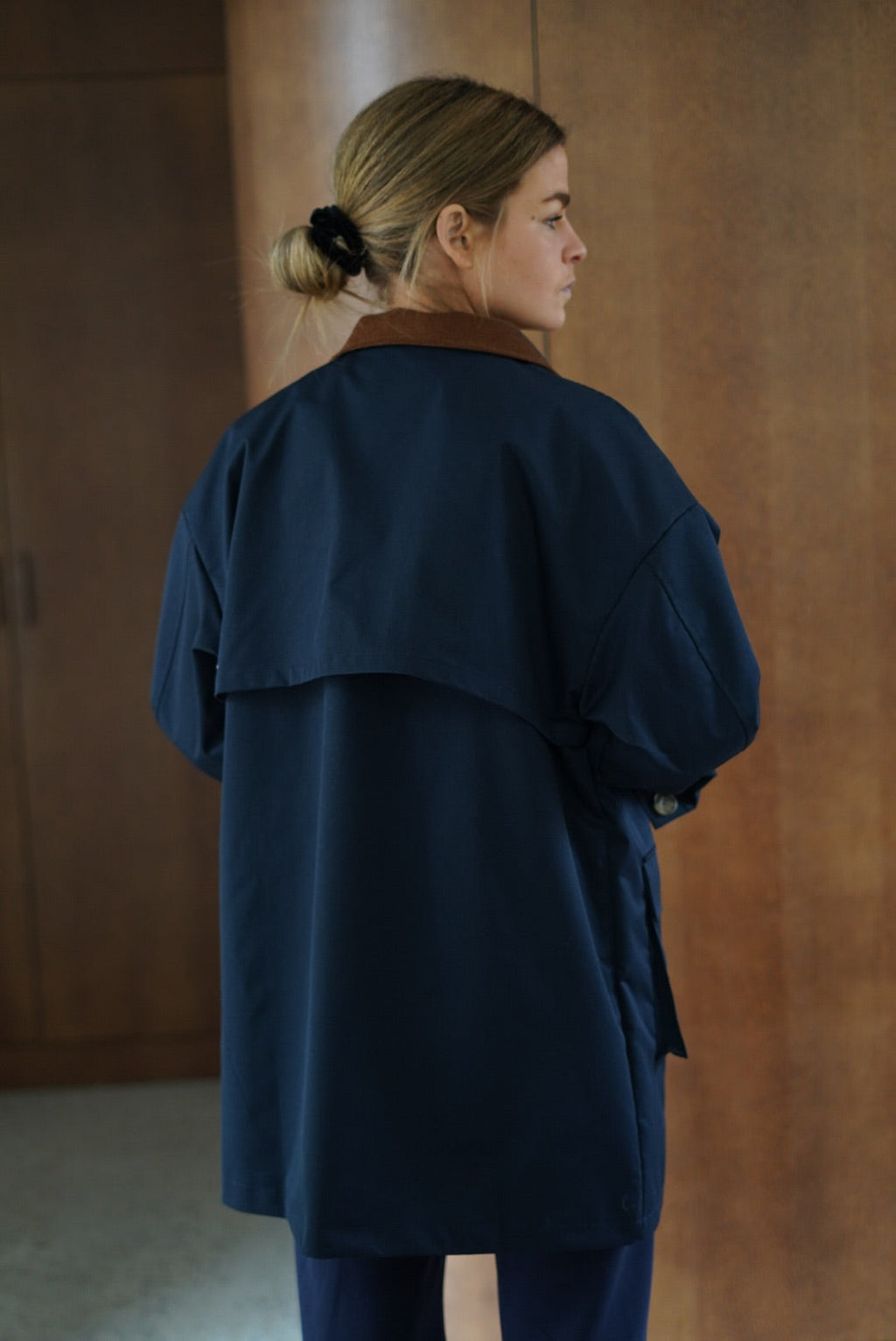 Romy Navy Mid-Long Jacket