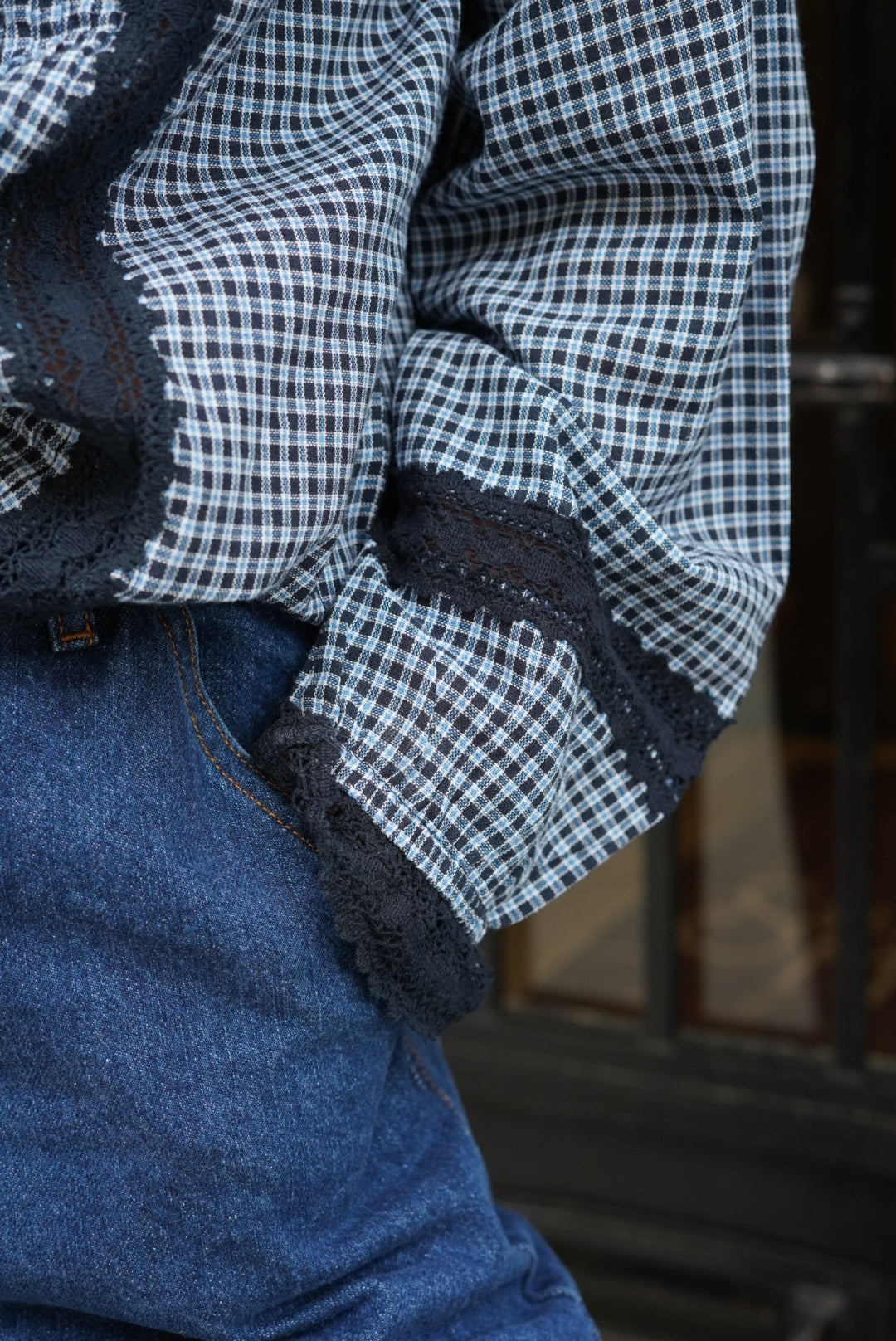 Margaux Navy Check Blouse