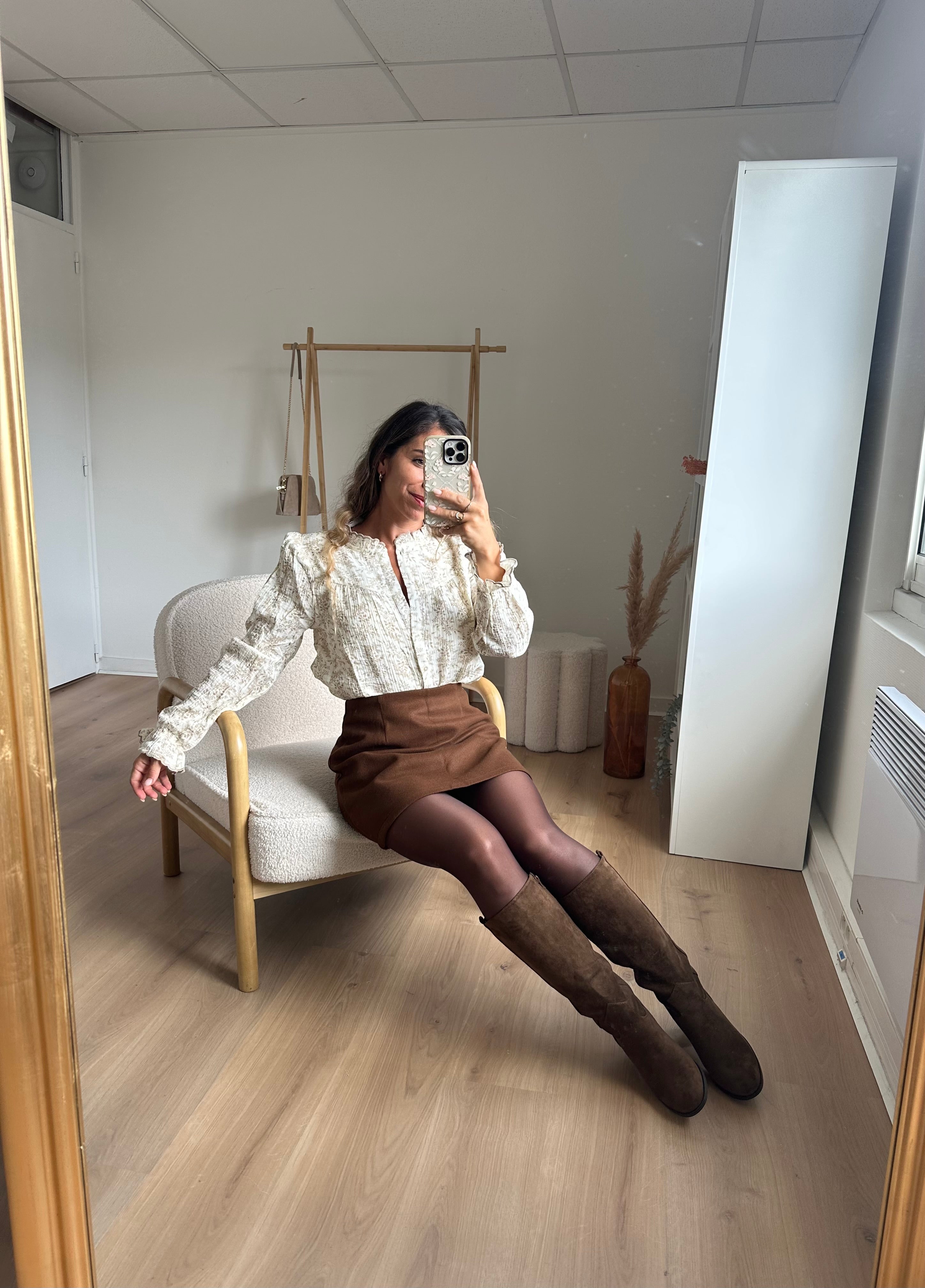 Bottes en suédine Camille marron clair