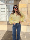Jersey de punto de lana Bianca amarillo claro