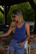 Norra Sequinned Top - Blue