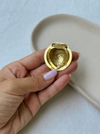 Vintage Scarf Ring - Golden Floral Rose Window