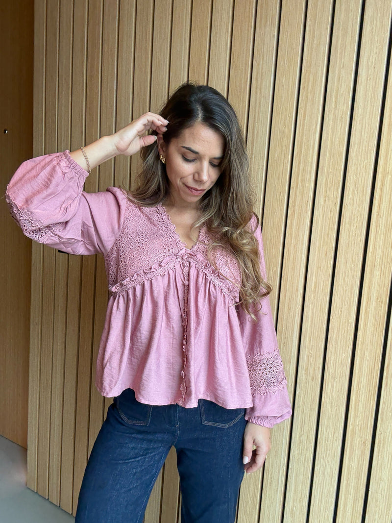 Pink Iris Blouse