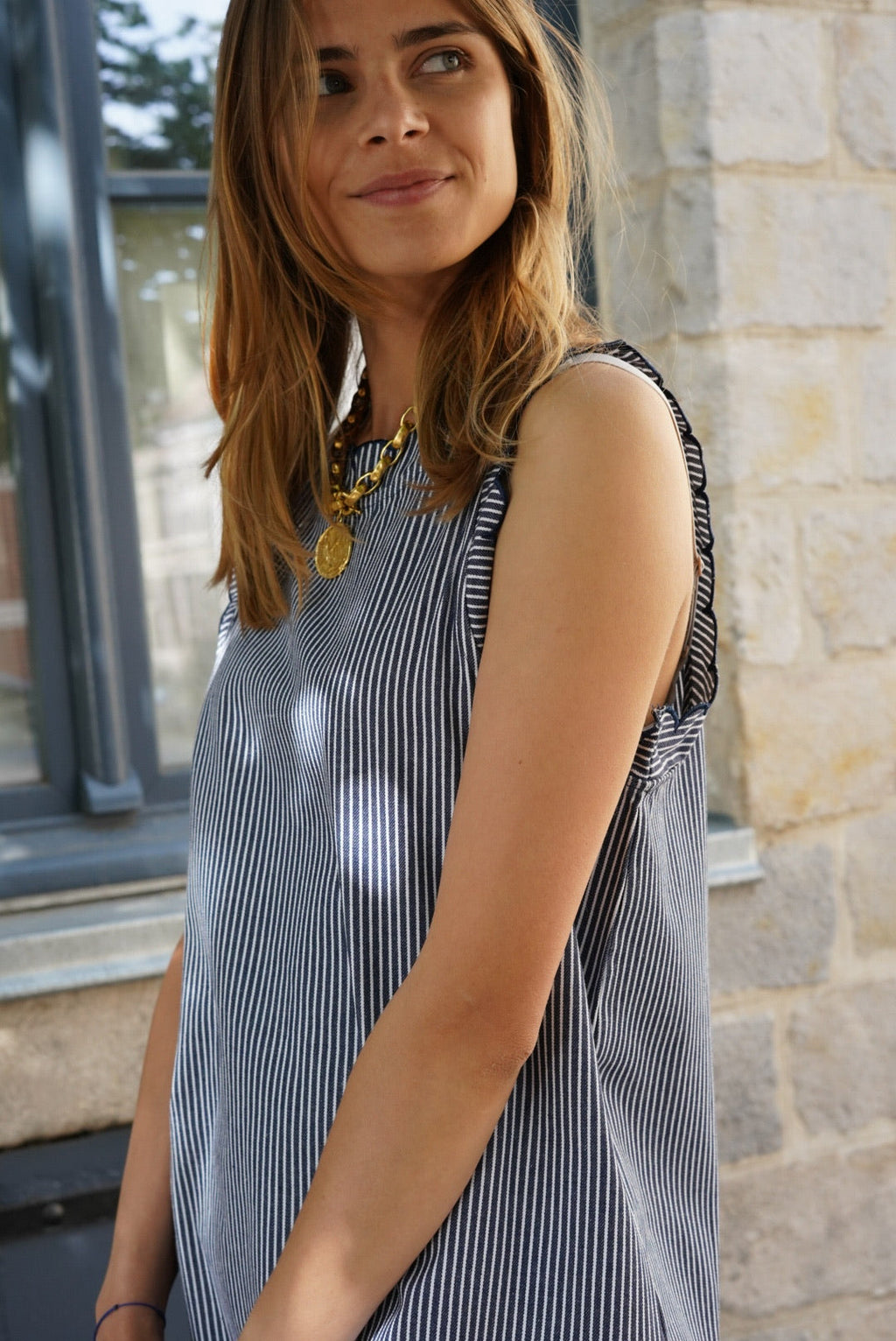 Navy/White Stripe Sistine Dress