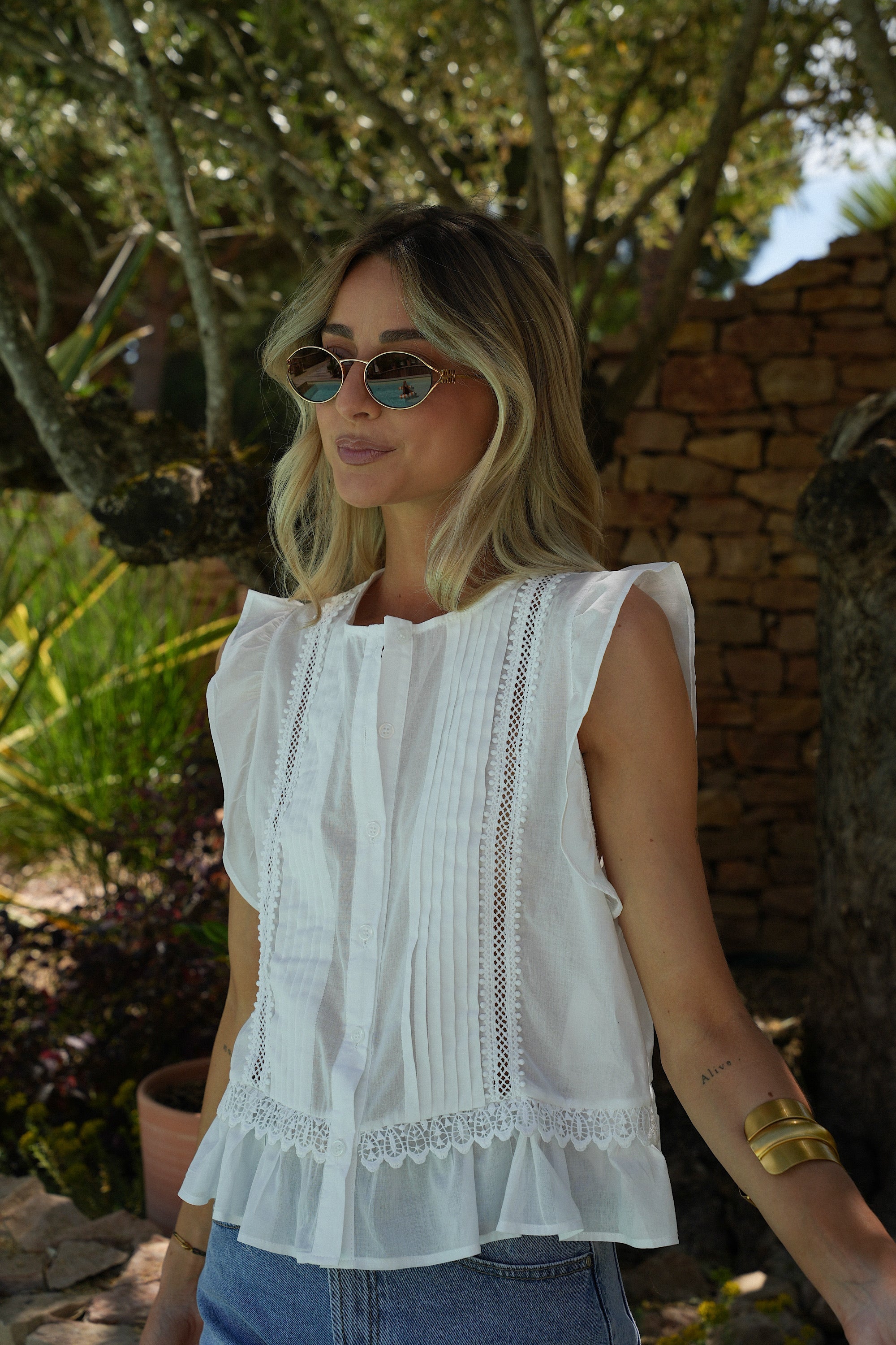 Blouse Brodée Ayem - Blanche