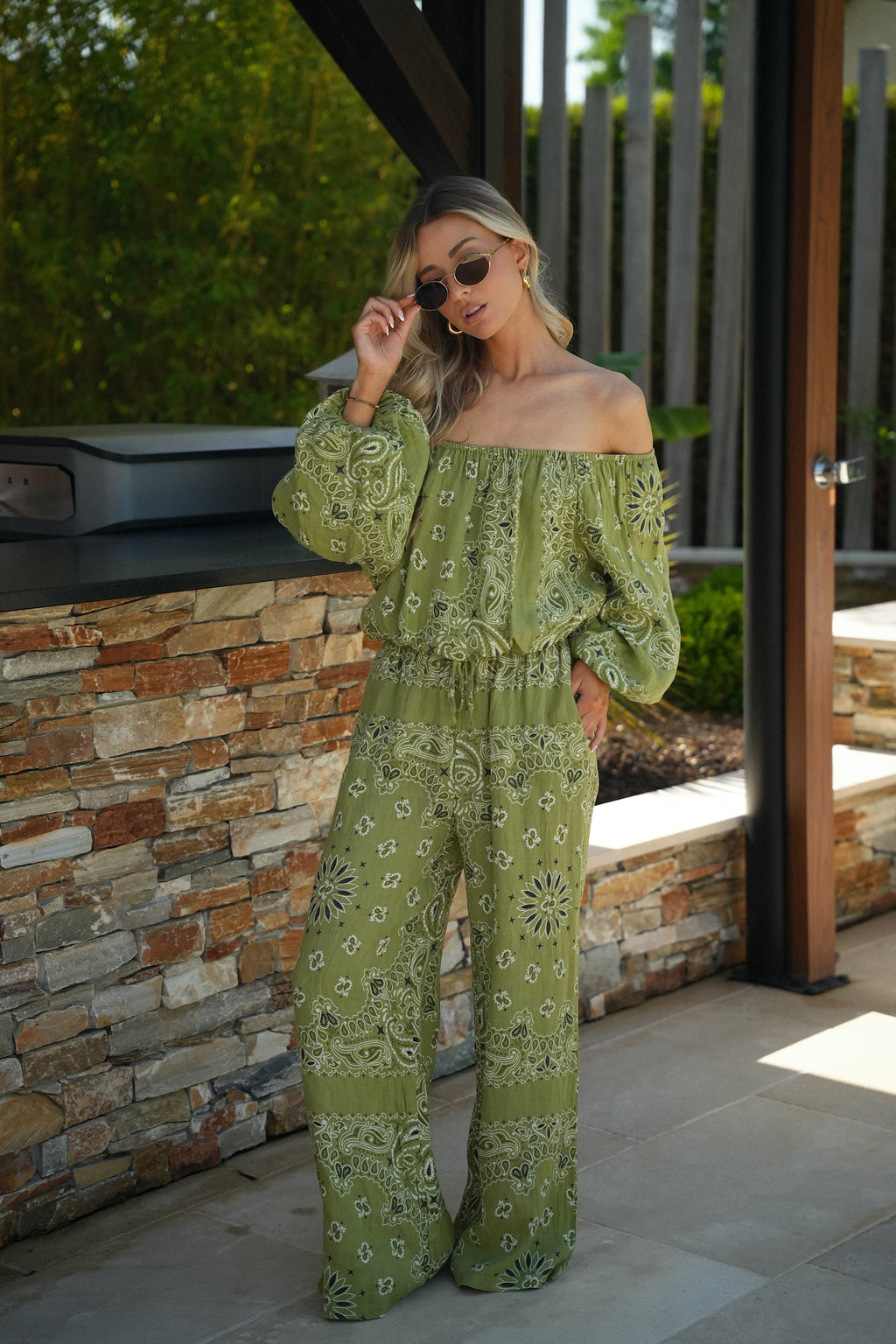 Pantalon Imprimé Yann - Vert