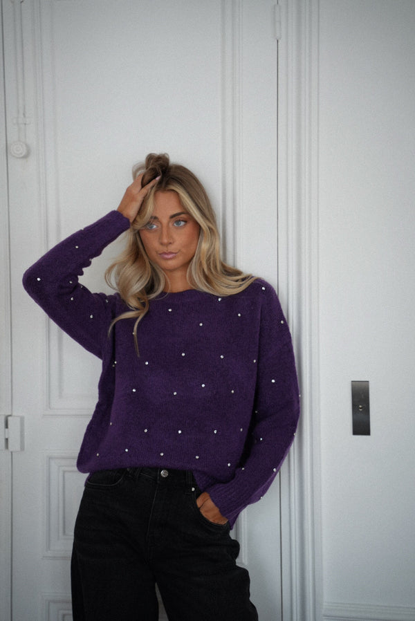 Rhinestone Jumper - Mathilde Purple