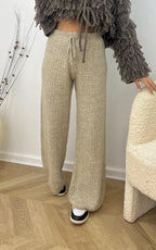 Talia Knitted Trousers - Beige