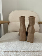 Mia beige faux suede ankle boots