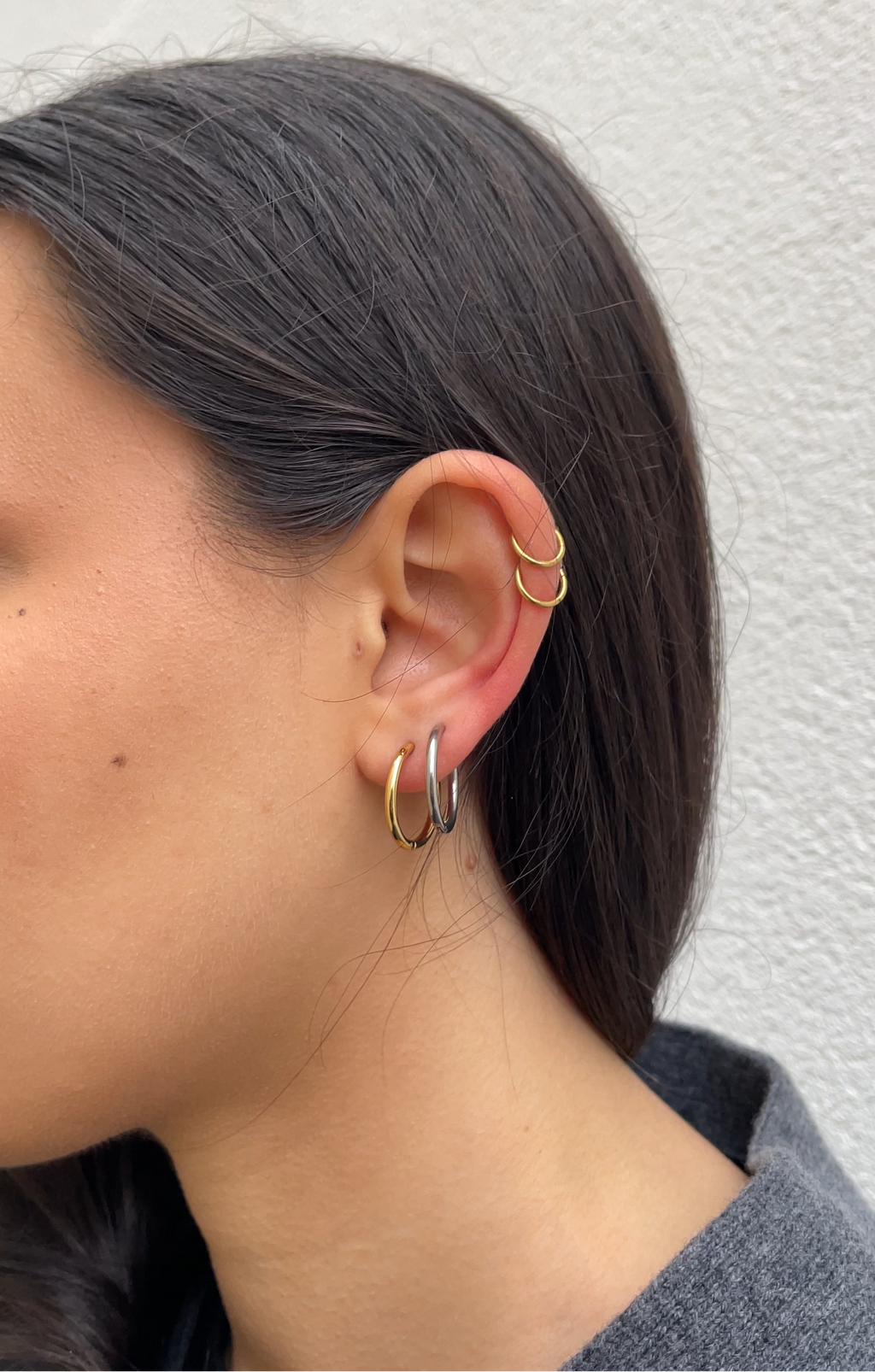 Thin Classic Hoops Earrings
