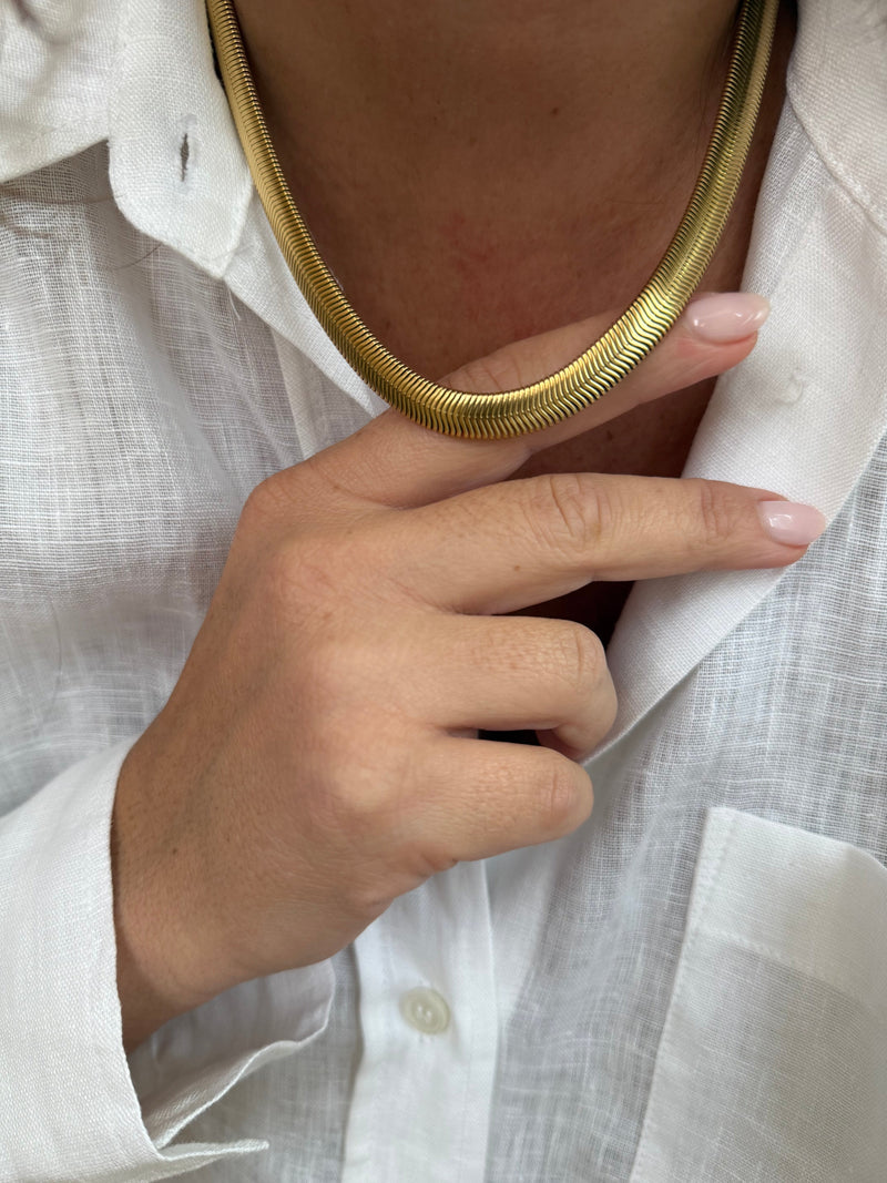 Big Serpentine Necklace - Gold Or Silver