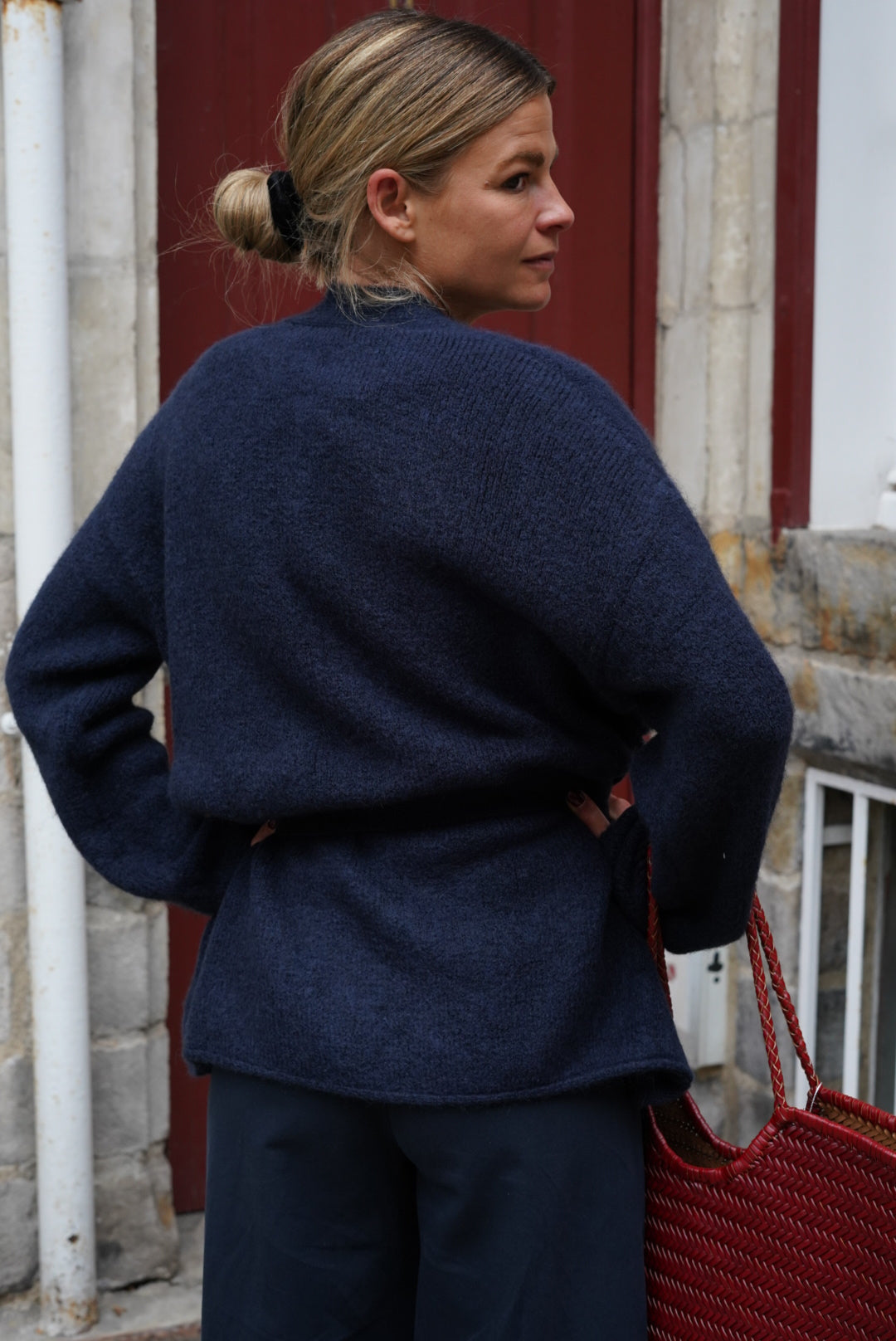 Lucien Navy Kimono Vest