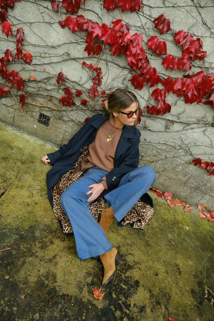 Paul Trench Navy/Leopard