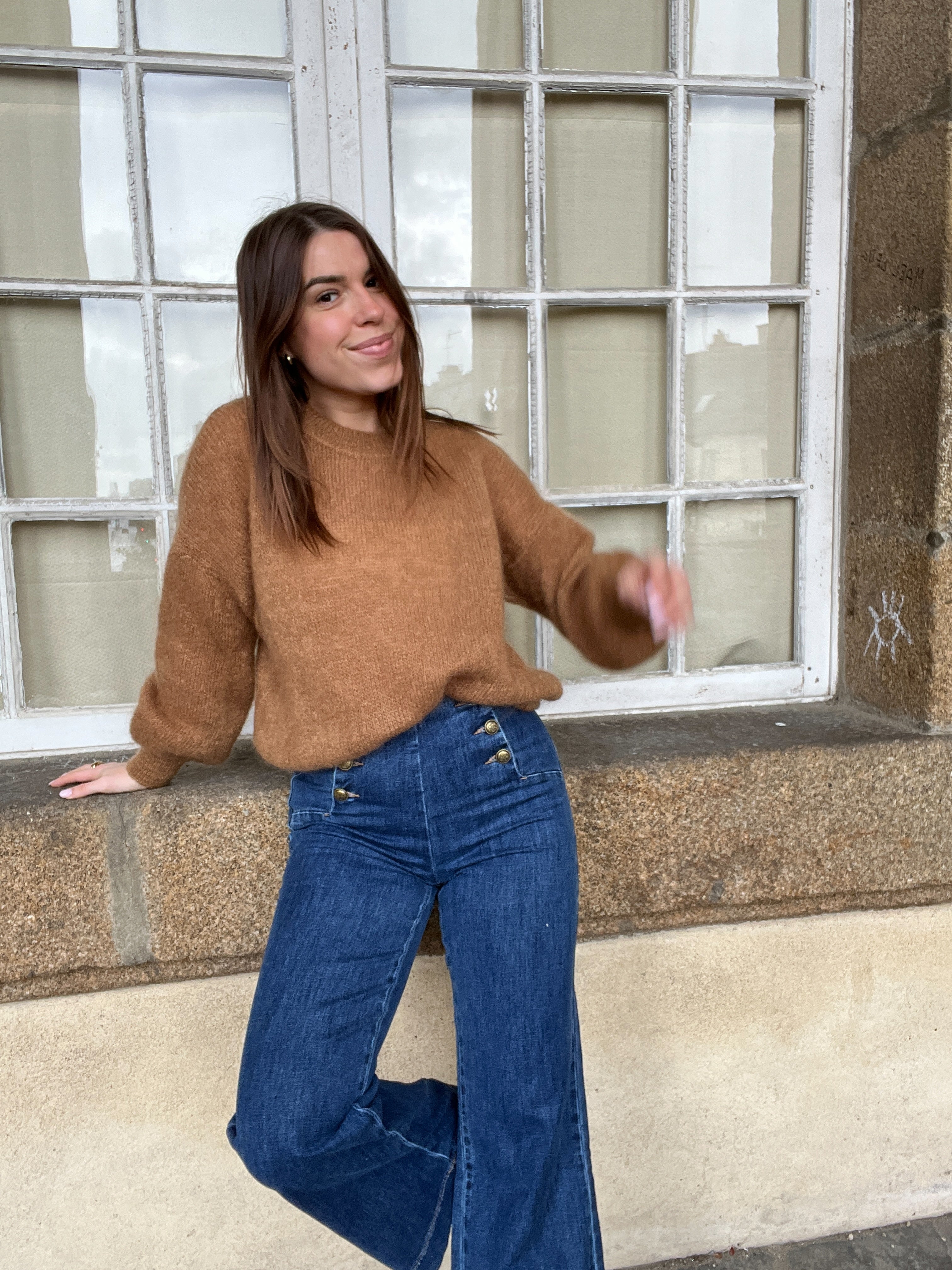 Maille en mohair et laine Gaia camel