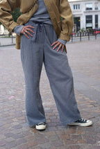 Nestor Gingham Trousers Blue