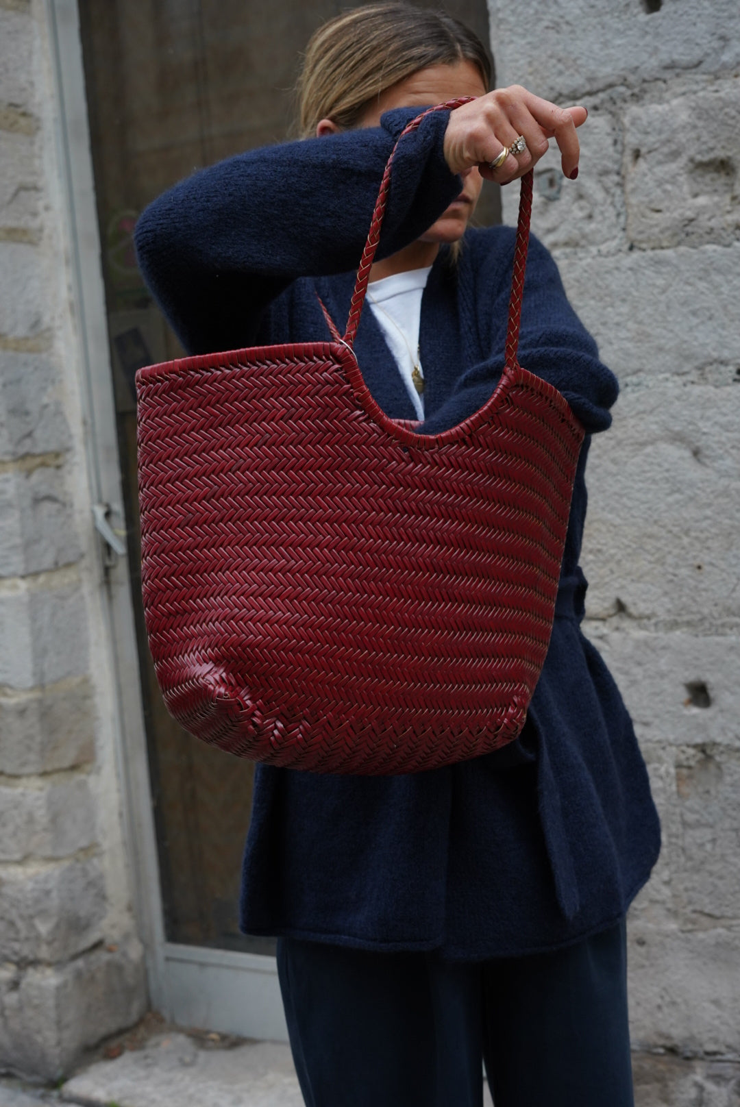 Burgundy Braided Bag