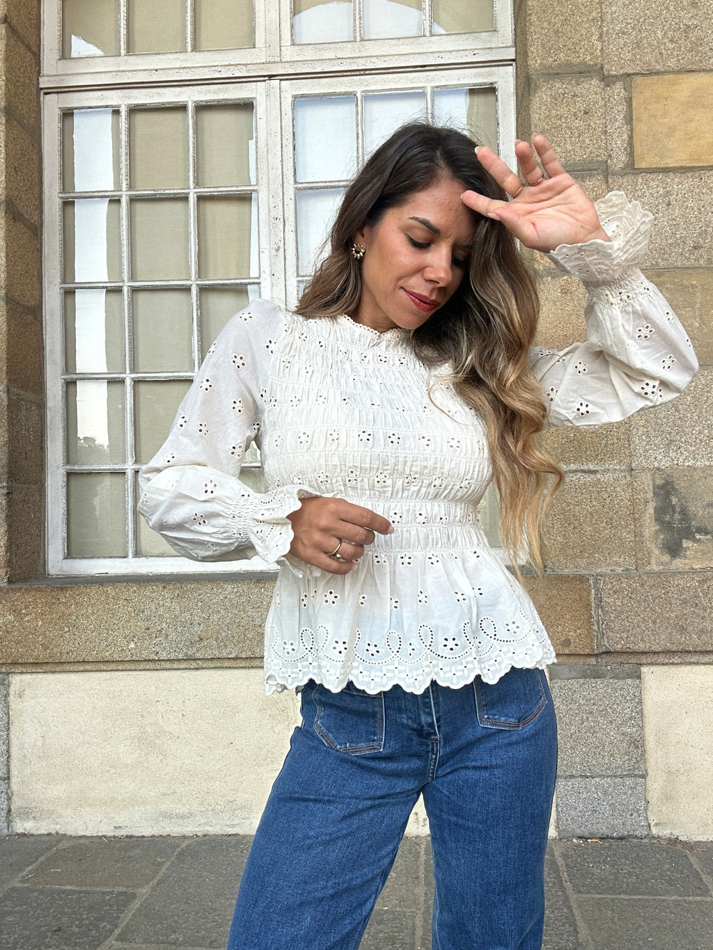 Charlize smocked blouse