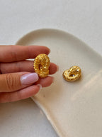 Vintage Earrings - Twisted Gold-Tone
