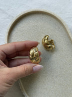 Boucles D’Oreilles Vintage - Créoles Tressées Dorées