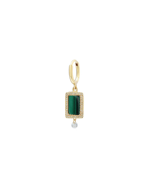 Piercing Semi Precious Rectangle Malachite