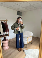 Edith Trench Jacket In Khaki Liberty Cotton