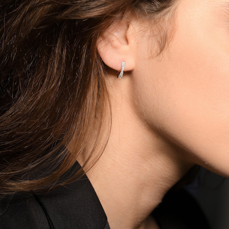 Boucles D'Oreilles "Leif" D0,14/42 - Or Blanc 375/1000