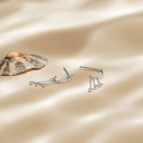 Boucles D'Oreilles "Charms" - Or Blanc