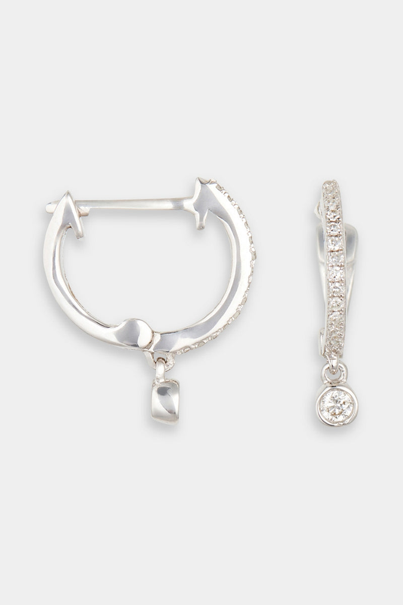 Boucle D'Oreille Unitaire "Créole Charms" D0,05/15 - Or Blanc 375/1000