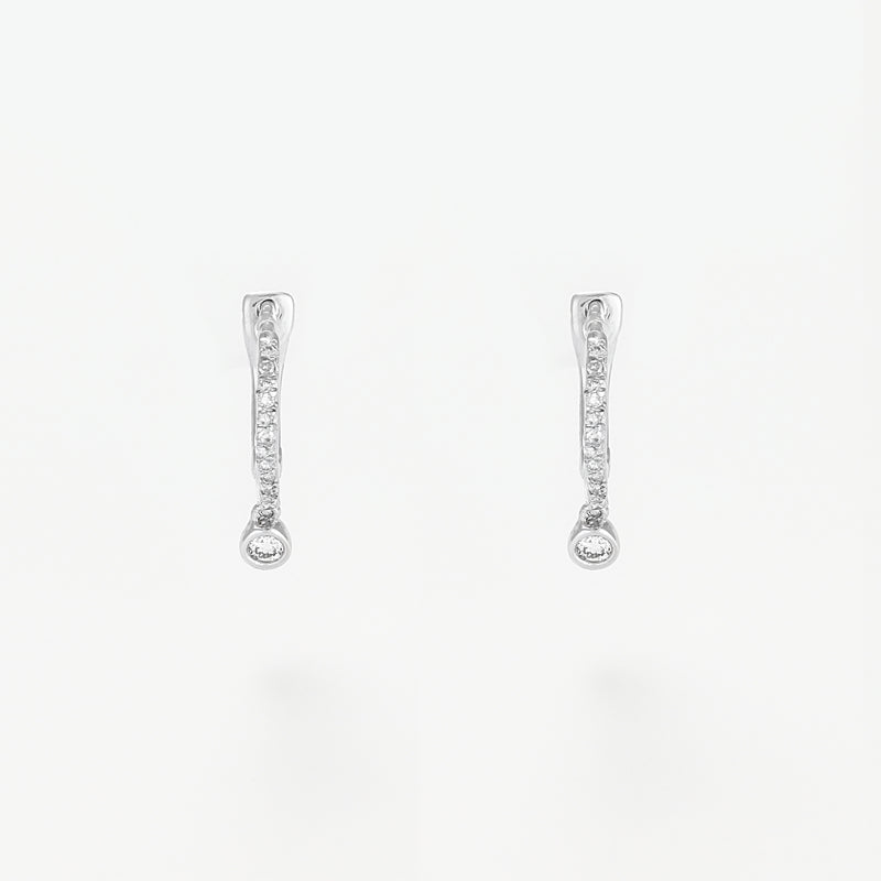 Boucles D'Oreilles "Créoles Charms"  D0,1/30 - Or Blanc 375/1000