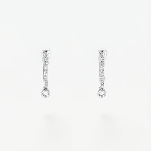 Boucles D'Oreilles "Créoles Charms" D0,1/30 - Or Blanc 375/1000