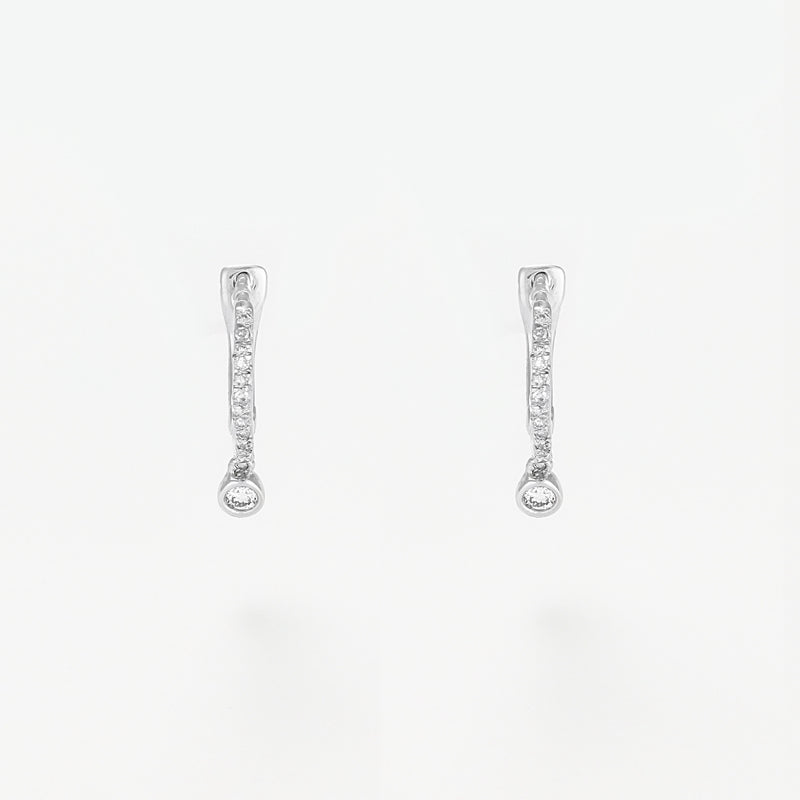 Boucles D'Oreilles "Créoles Charms" D0,1/30 - Or Blanc 375/1000