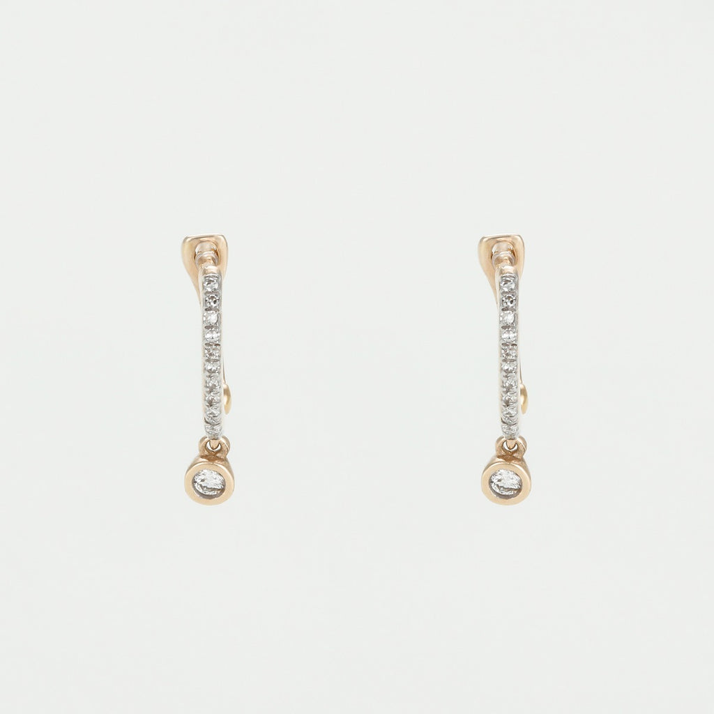 Boucles D'Oreilles "Créoles Charms" D0,1/30Ct - Or Jaune