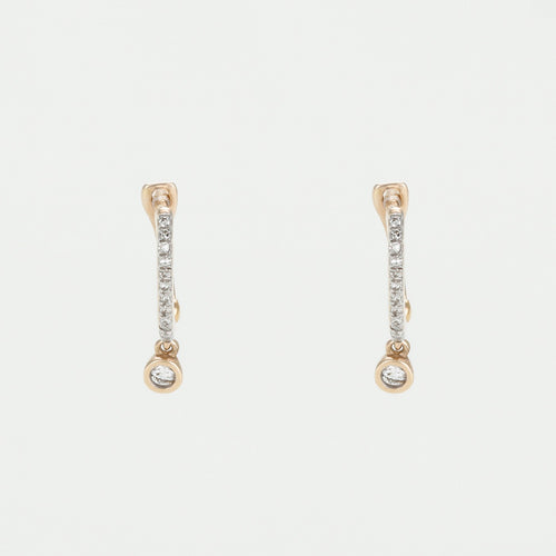 Boucles D'Oreilles "Créoles Charms" D0,1/30Ct - Or Jaune 375/1000