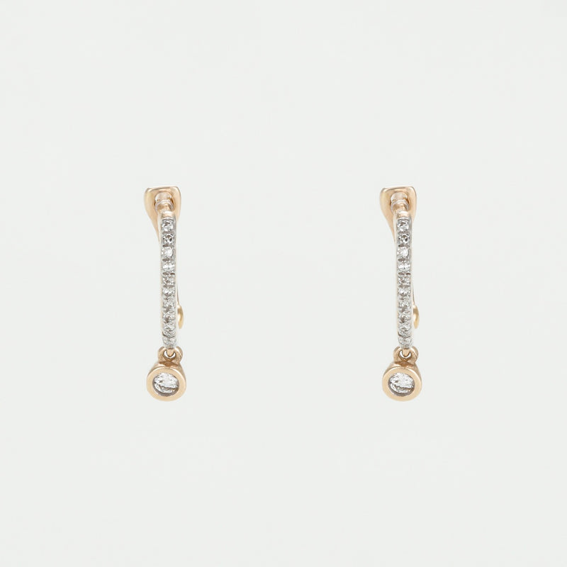 Boucles D'Oreilles "Créoles Charms" D0,1/30Ct - Or Jaune 375/1000