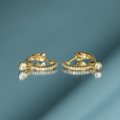 Pendientes "Creoles Charms" D0,1/30Ct - Oro Amarillo 375/1000