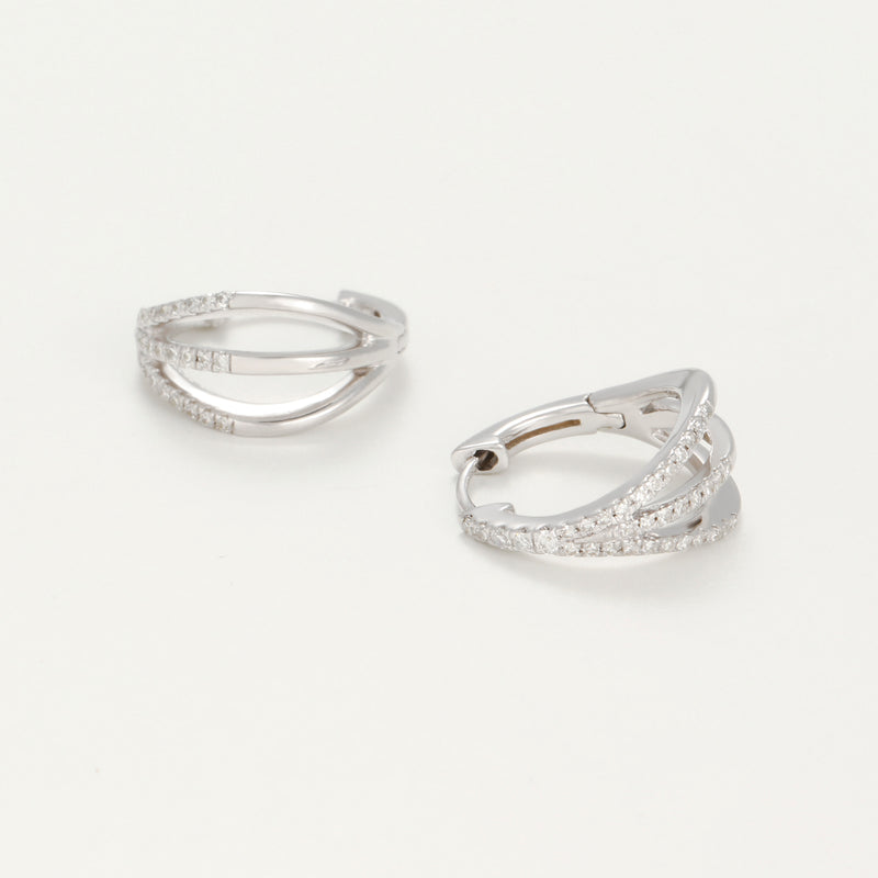 Pendientes "Yui" D0.25/70 - Oro blanco