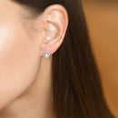 Boucles D'Oreilles "Poires Scintillantes" Diamants 0,21/58 - Or Blanc 375/1000