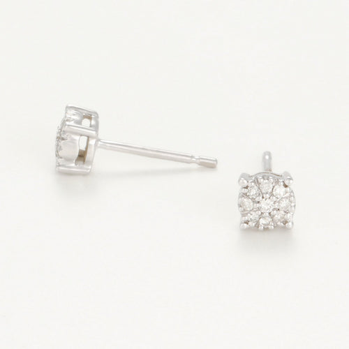 Boucles D'Oreilles "Emi" D0,10/18 - Or Blanc 375/1000