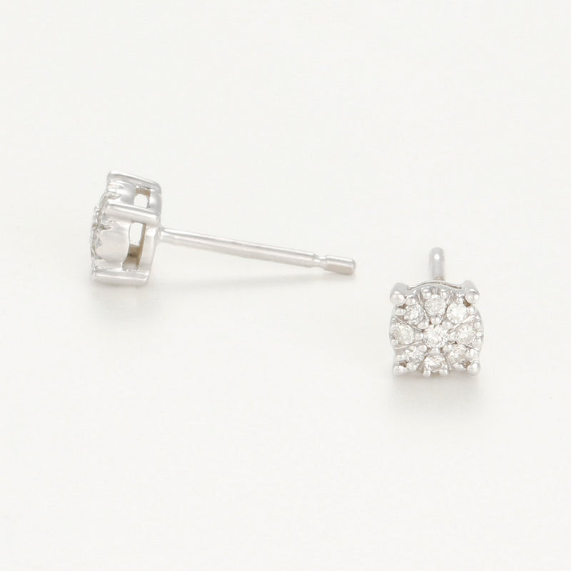 Boucles D'Oreilles "Emi" D0,10/18 - Or Blanc 375/1000