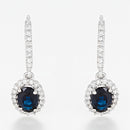 Courtoisie" Earrings D0,17/50 Sapphire1,4Ct/2 - Gold Blanc 375/1000